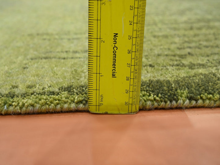 2'1" x 3'2" New Hand Knotted Green Wool Rectangle Oriental Rug - MOA10275862