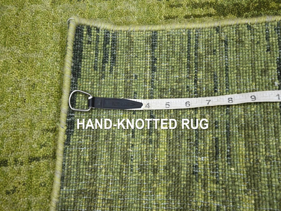 2'1" x 3'3" New Hand Knotted Green Wool Rectangle Oriental Rug - MOA10275863