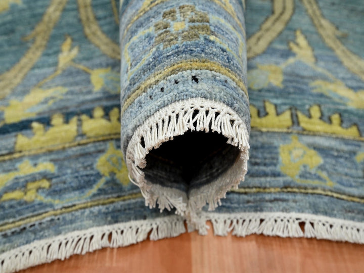 9'1" x 12'0" New Hand Knotted Blue Wool Rectangle Oriental Rug - MOA10275865