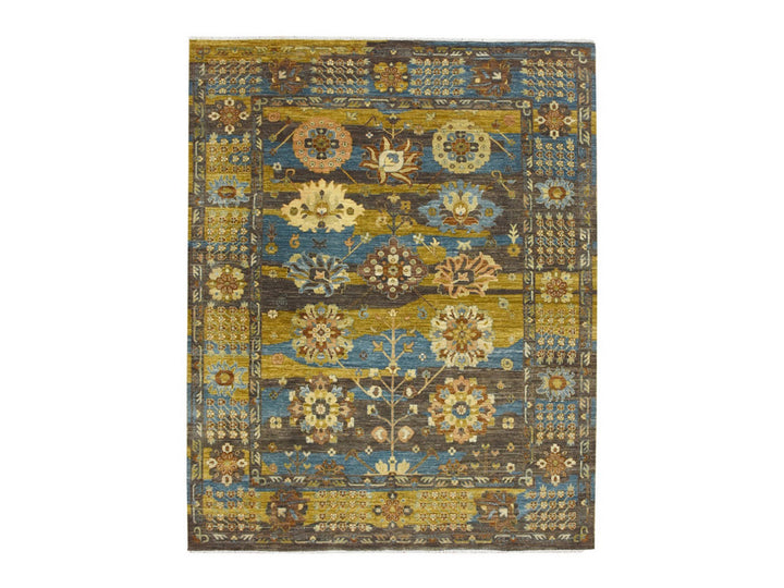 8'0" x 10'0" New Hand Knotted Brown Wool Rectangle Oriental Rug - MOA10275868