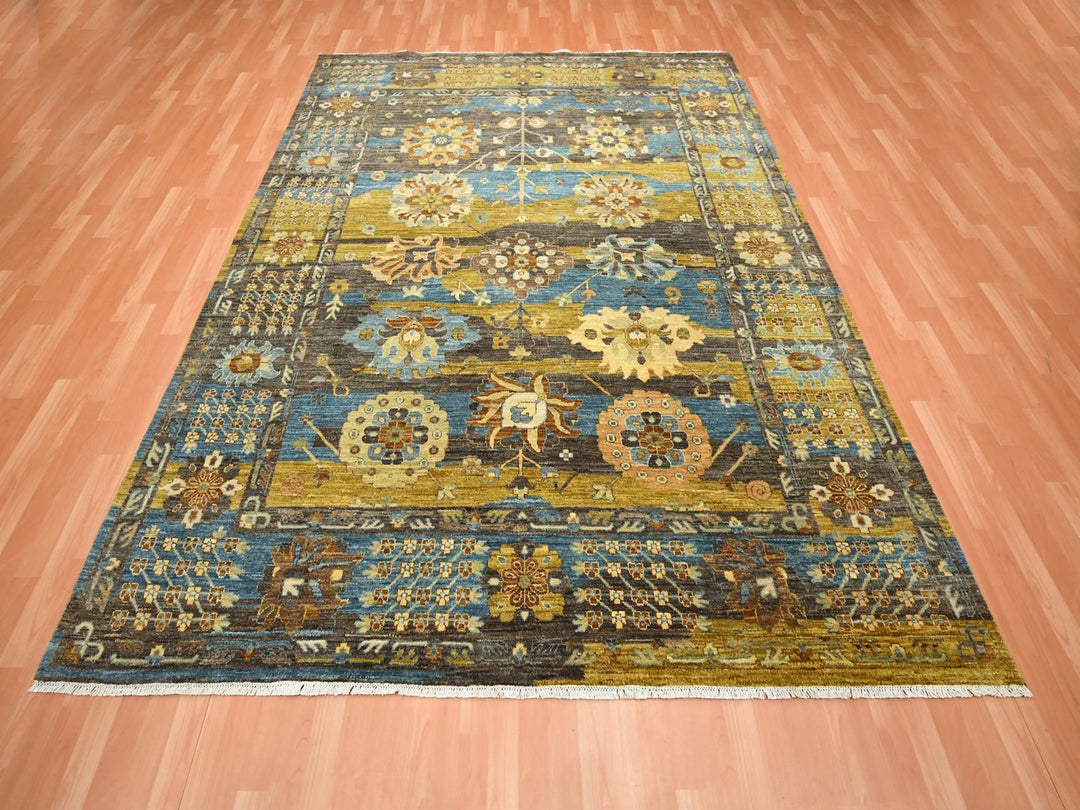 8'0" x 10'0" New Hand Knotted Brown Wool Rectangle Oriental Rug - MOA10275868