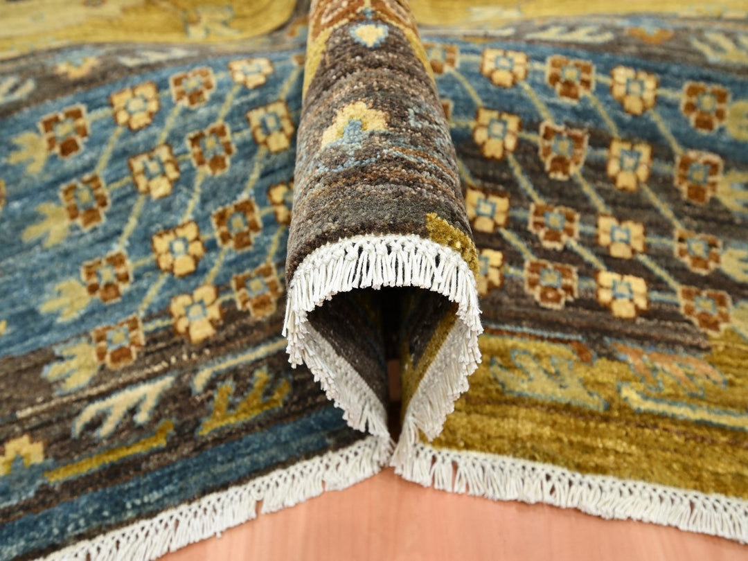 8'0" x 10'0" New Hand Knotted Brown Wool Rectangle Oriental Rug - MOA10275868