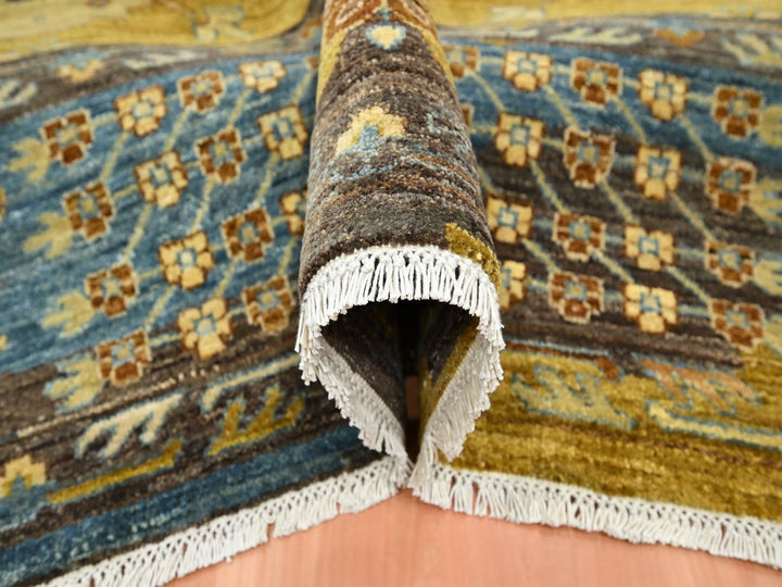 8'0" x 10'0" New Hand Knotted Brown Wool Rectangle Oriental Rug - MOA10275868