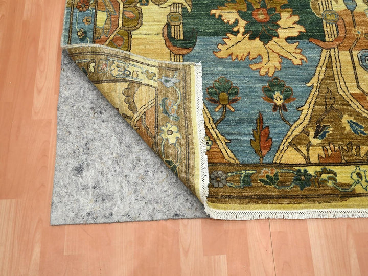 9'1" x 12'0" New Hand Knotted Beige Wool Rectangle Oriental Rug - MOA10275869