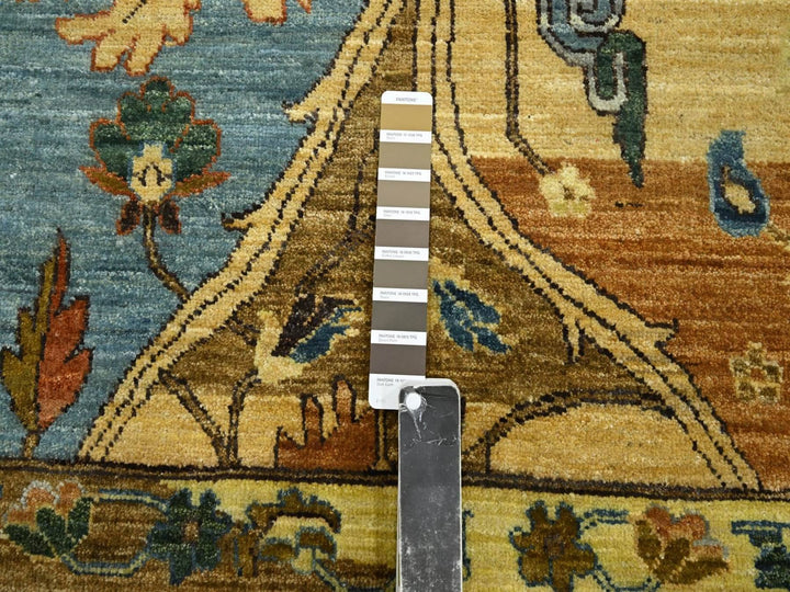 9'1" x 12'0" New Hand Knotted Beige Wool Rectangle Oriental Rug - MOA10275869