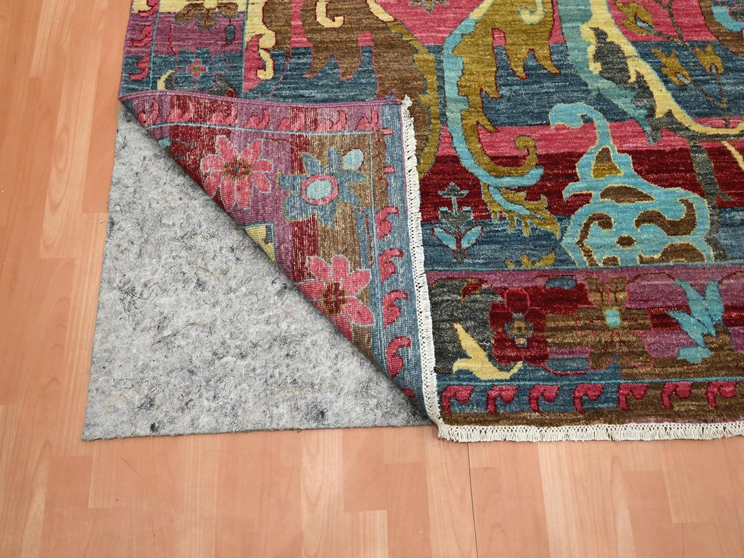 9'0" x 11'9" New Hand Knotted Pink Wool Rectangle Oriental Rug - MOA10275870