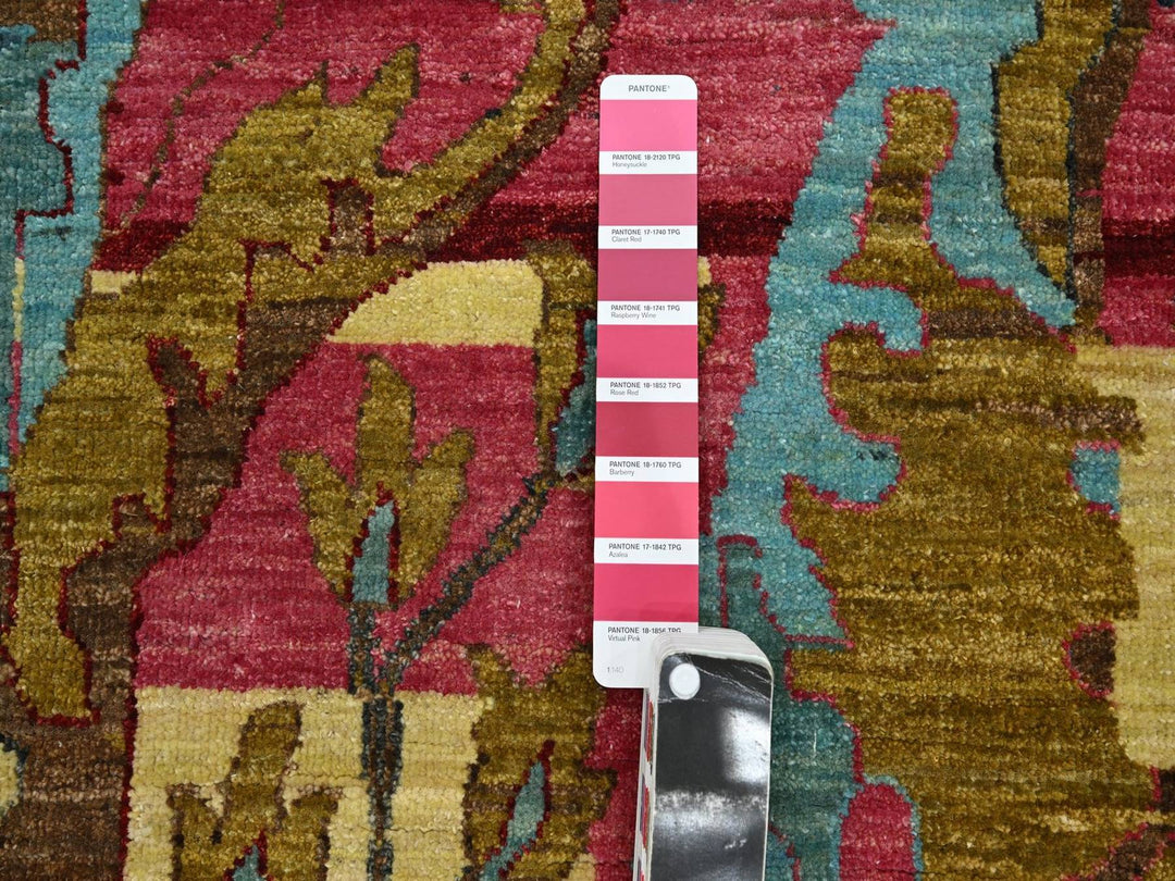 9'0" x 11'9" New Hand Knotted Pink Wool Rectangle Oriental Rug - MOA10275870