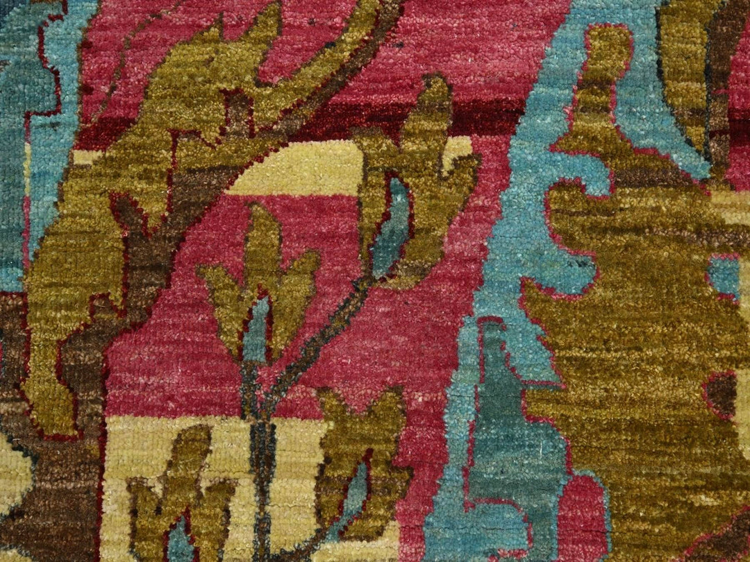 9'0" x 11'9" New Hand Knotted Pink Wool Rectangle Oriental Rug - MOA10275870