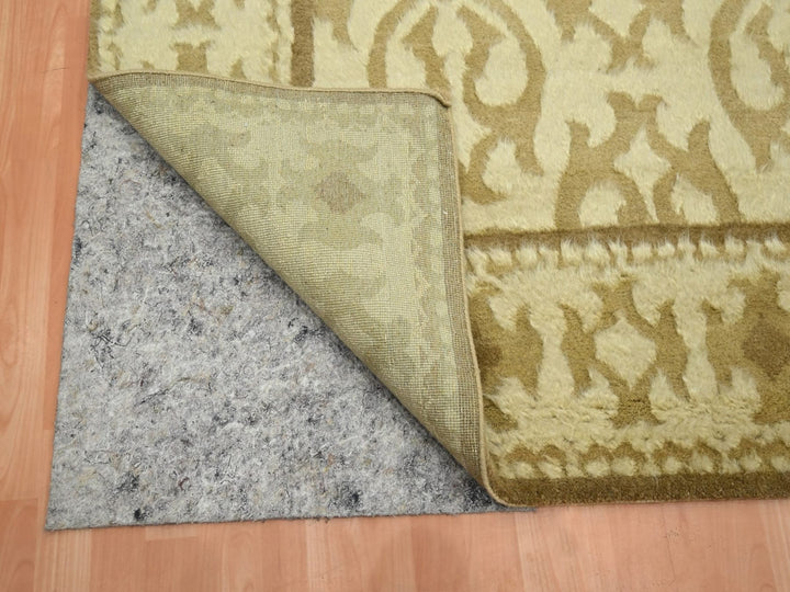 9'3" x 12'3" New Hand Knotted Ivory Wool Rectangle Oriental Rug - MOA10275871