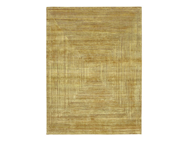 8'10" x 12'1" New Hand Knotted Brown Wool & Silk Rectangle Oriental Rug - MOA10275872