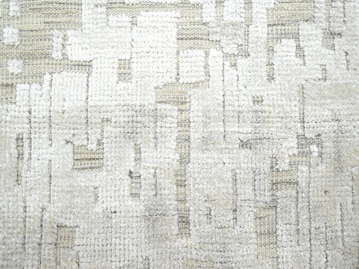 10'0" x 14'0" New Hand Knotted Ivory Silk Rectangle Oriental Rug - MOA10275873