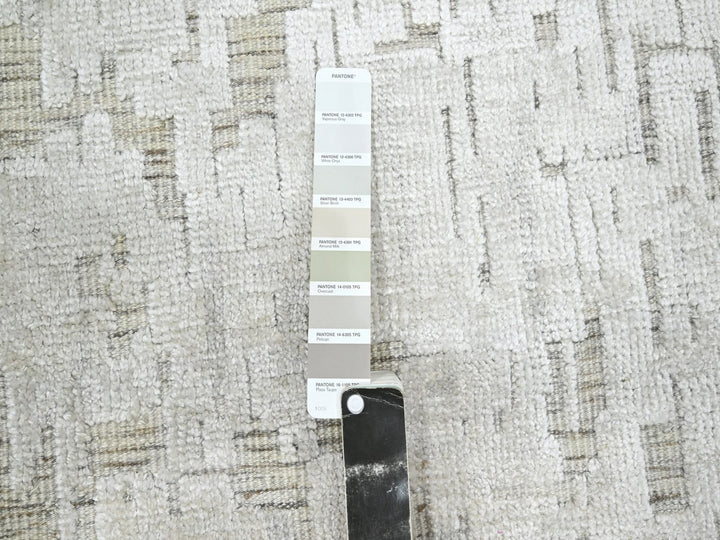 7'10" x 10'2" New Hand Knotted Ivory Silk Rectangle Oriental Rug - MOA10275874