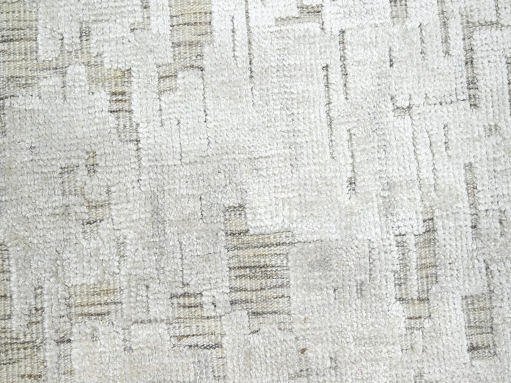 7'10" x 10'2" New Hand Knotted Ivory Silk Rectangle Oriental Rug - MOA10275874