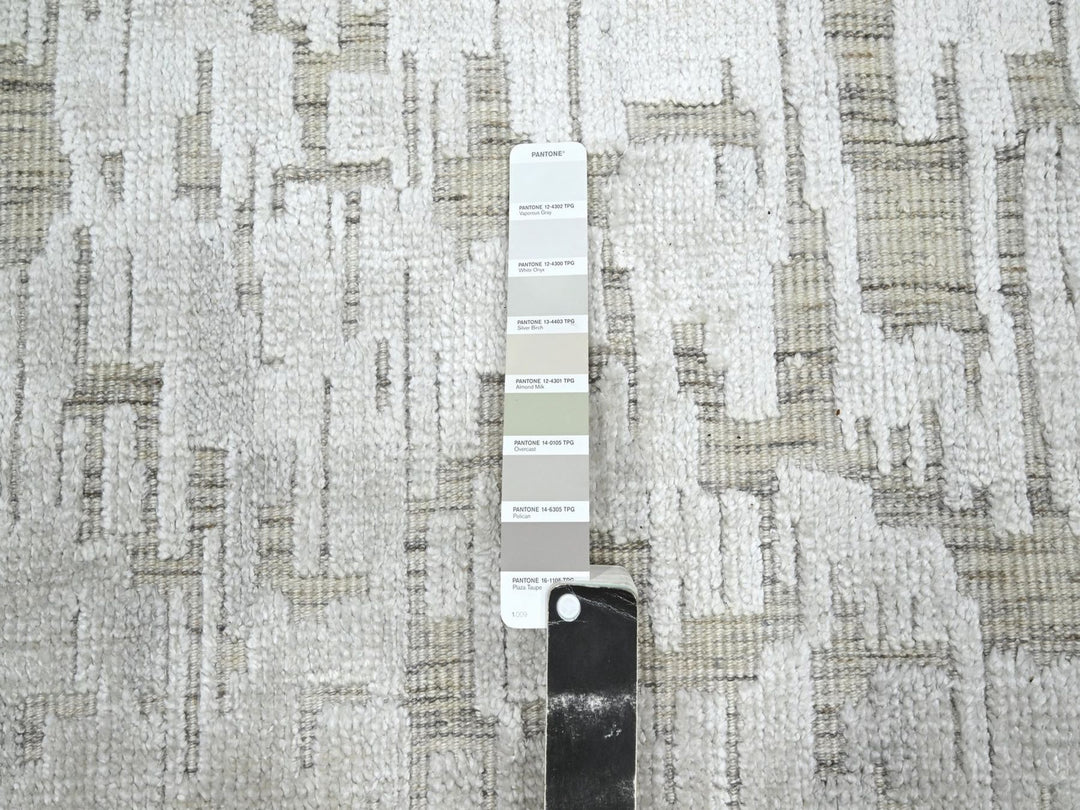 9'0" x 12'2" New Hand Knotted Ivory Silk Rectangle Oriental Rug - MOA10275875