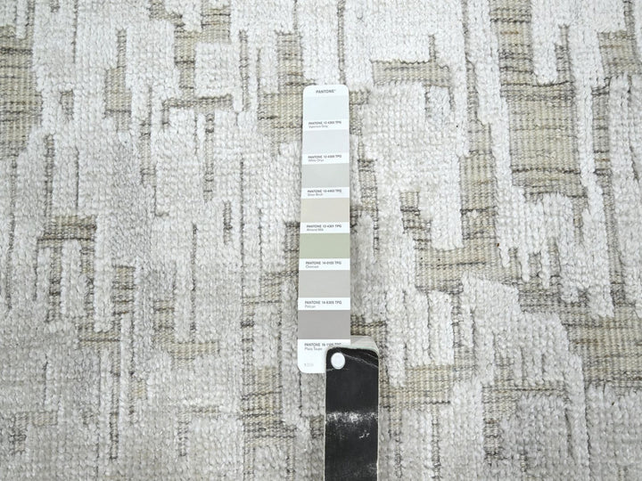 9'0" x 12'2" New Hand Knotted Ivory Silk Rectangle Oriental Rug - MOA10275875