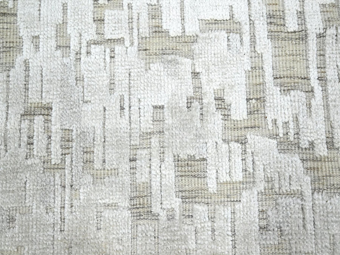 9'0" x 12'2" New Hand Knotted Ivory Silk Rectangle Oriental Rug - MOA10275875