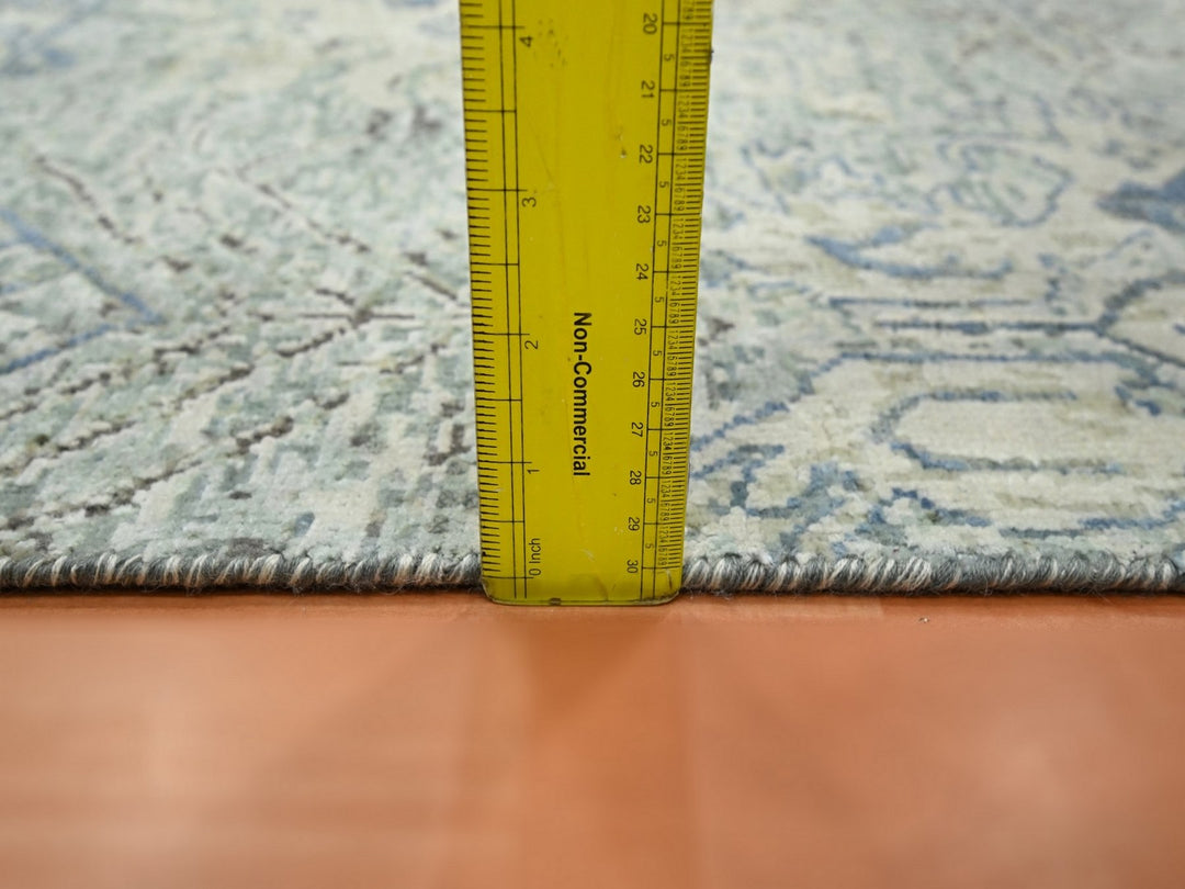 2'0" x 3'0" New Hand Knotted Ivory Wool & Silk Rectangle Oriental Rug - MOA10275880