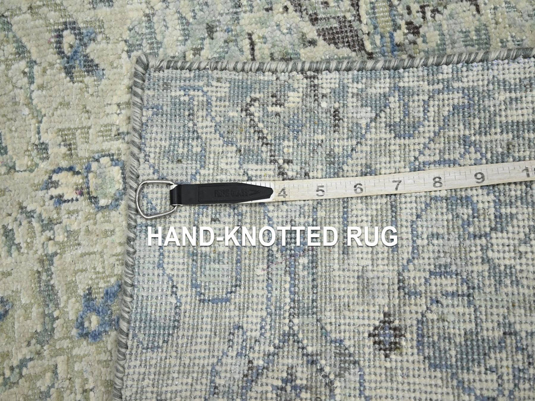 2'0" x 3'0" New Hand Knotted Ivory Wool & Silk Rectangle Oriental Rug - MOA10275882