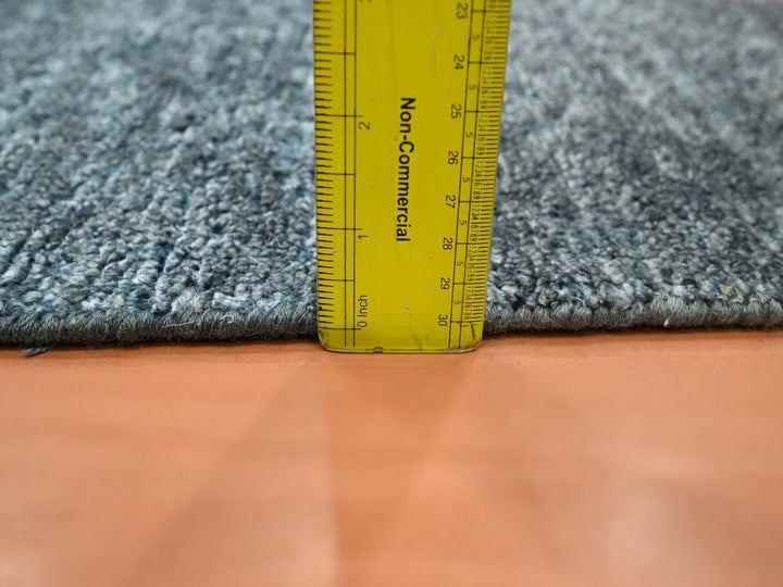 1'0" x 12'0" New Hand Knotted Grey Wool & Silk Runner Oriental Rug - MOA10275884