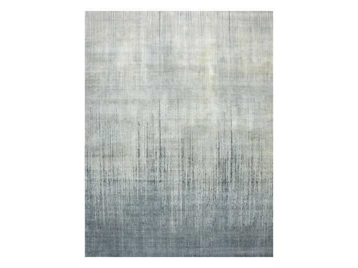 12'1" x 15'1" New Hand Knotted Grey Wool Rectangle Oriental Rug - MOA10275886