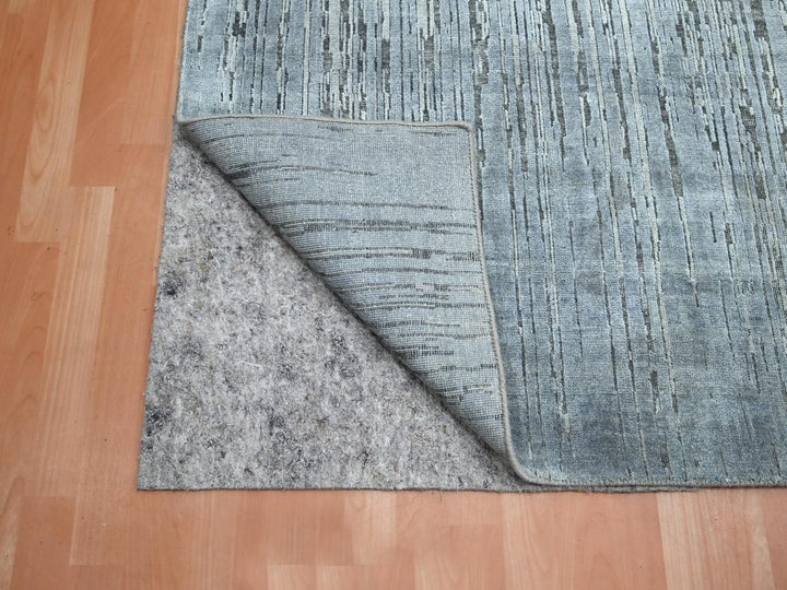 12'1" x 15'1" New Hand Knotted Grey Wool Rectangle Oriental Rug - MOA10275886