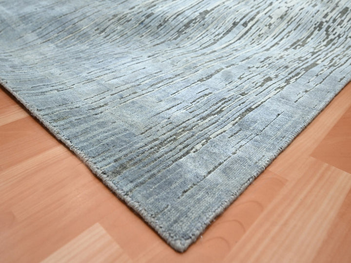 12'1" x 15'1" New Hand Knotted Grey Wool Rectangle Oriental Rug - MOA10275886