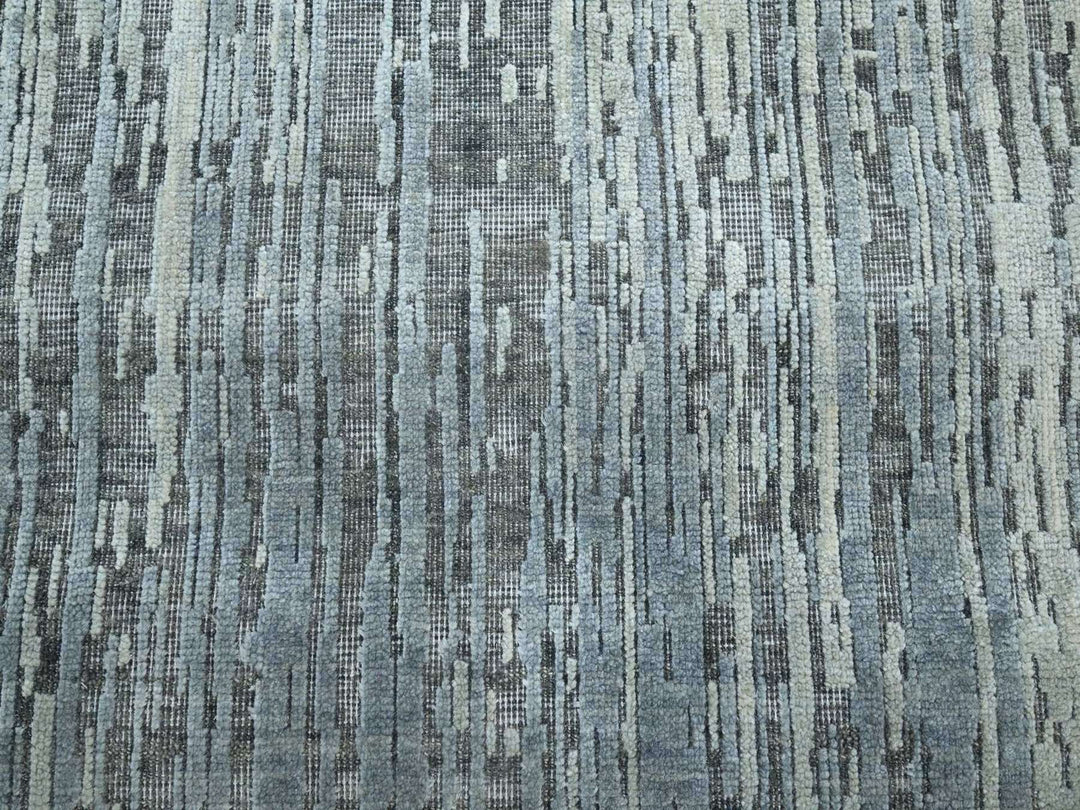 12'1" x 15'1" New Hand Knotted Grey Wool Rectangle Oriental Rug - MOA10275886