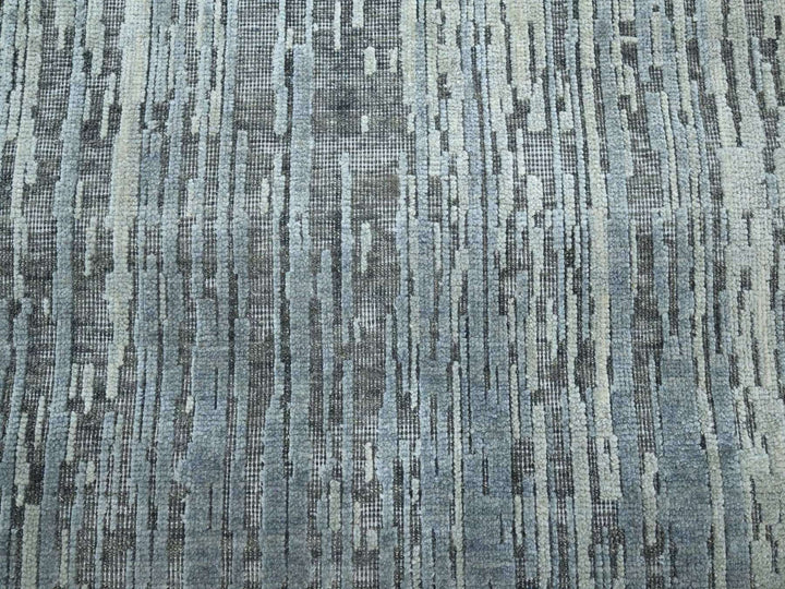 12'1" x 15'1" New Hand Knotted Grey Wool Rectangle Oriental Rug - MOA10275886