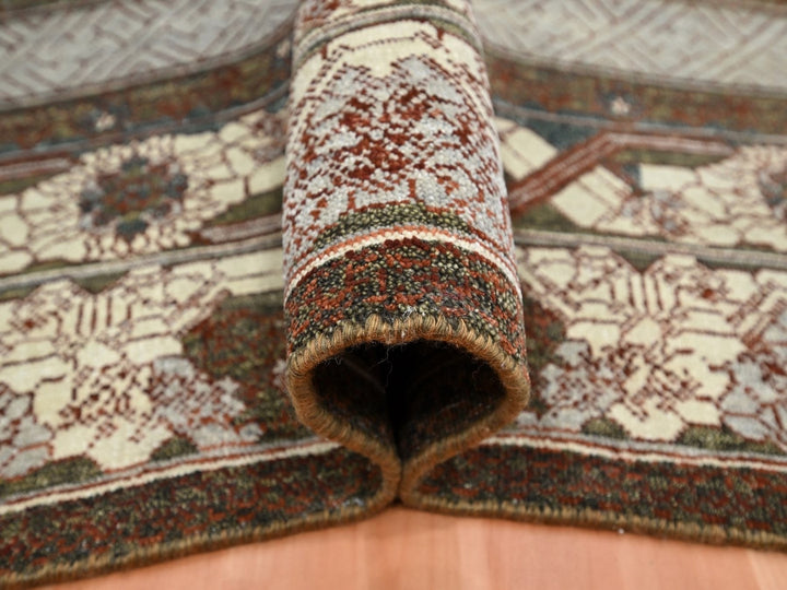 9'0" x 11'11" New Hand Knotted Brown Wool Rectangle Oriental Rug - MOA10275887