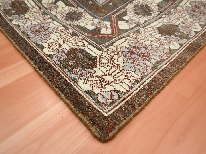 9'0" x 11'11" New Hand Knotted Brown Wool Rectangle Oriental Rug - MOA10275887
