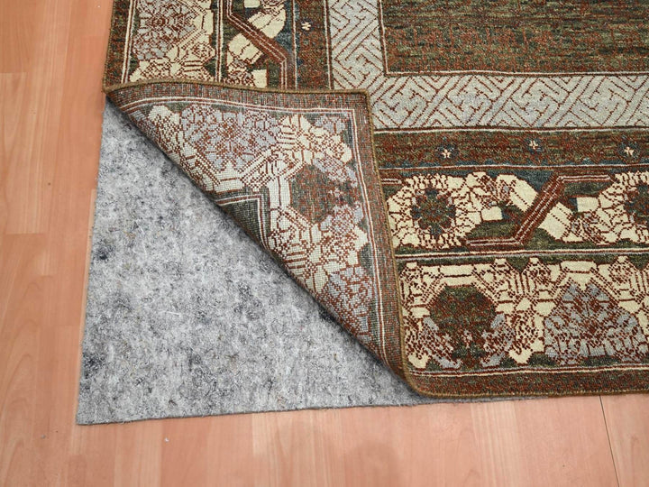 9'11" x 14'1" New Hand Knotted Brown Wool Rectangle Oriental Rug - MOA10275888