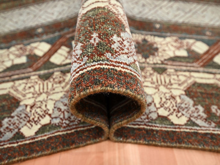 9'11" x 14'1" New Hand Knotted Brown Wool Rectangle Oriental Rug - MOA10275888