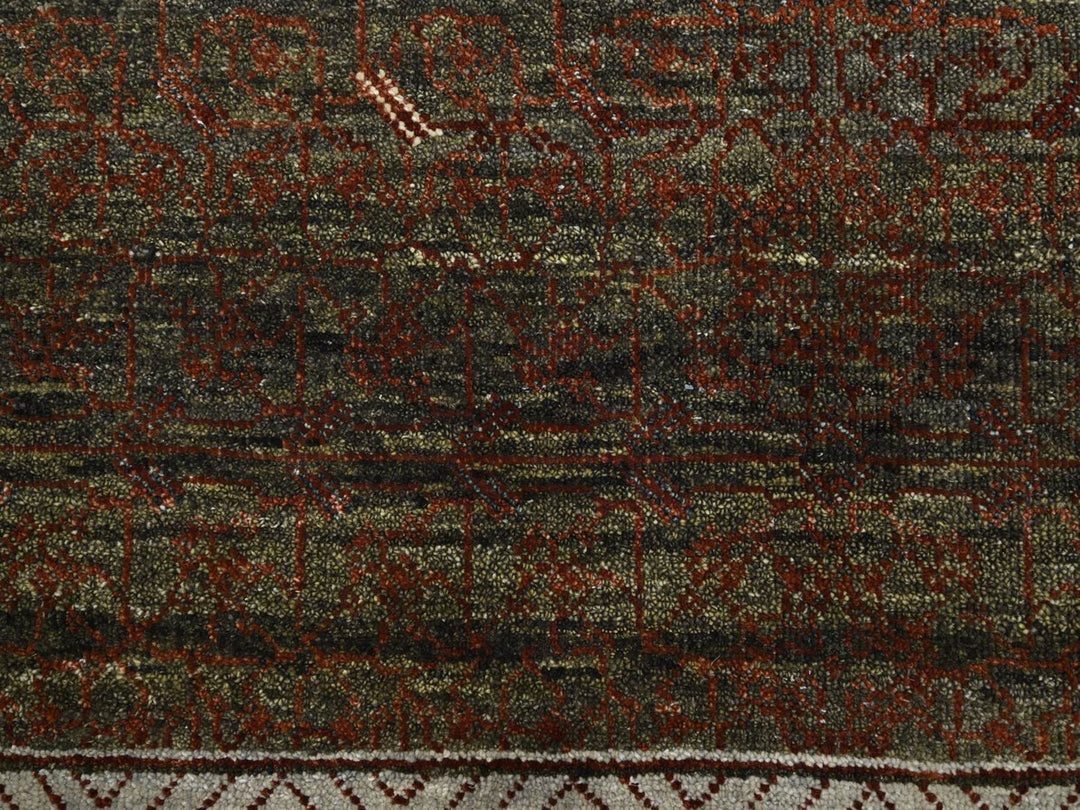 9'11" x 14'1" New Hand Knotted Brown Wool Rectangle Oriental Rug - MOA10275888