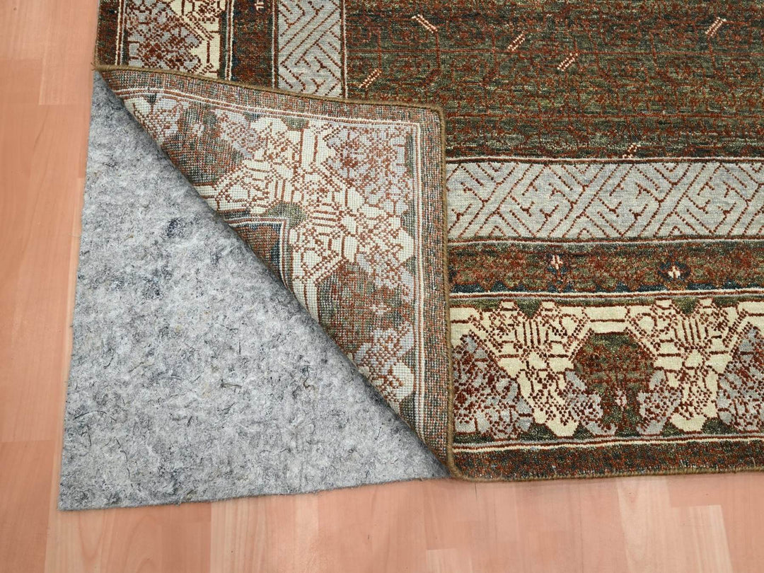 8'0" x 10'3" New Hand Knotted Brown Wool Rectangle Oriental Rug - MOA10275889