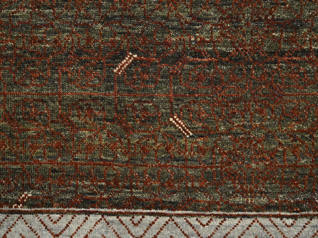 8'0" x 10'3" New Hand Knotted Brown Wool Rectangle Oriental Rug - MOA10275889