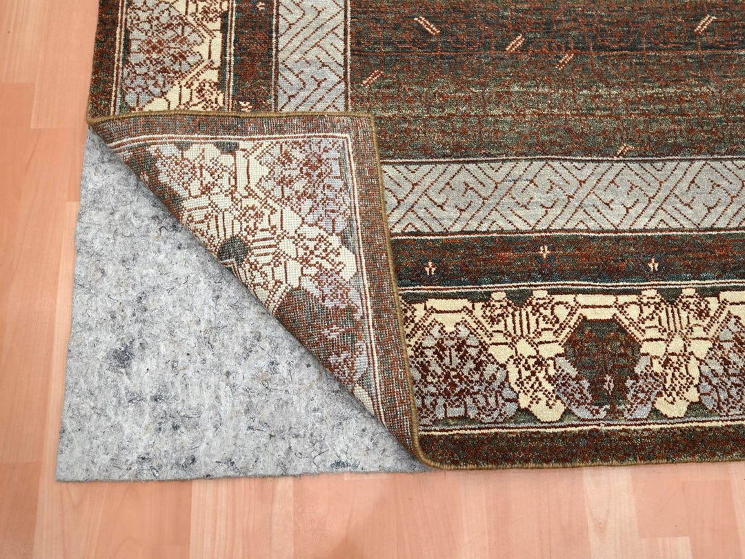 8'0" x 10'1" New Hand Knotted Brown Wool Rectangle Oriental Rug - MOA10275890