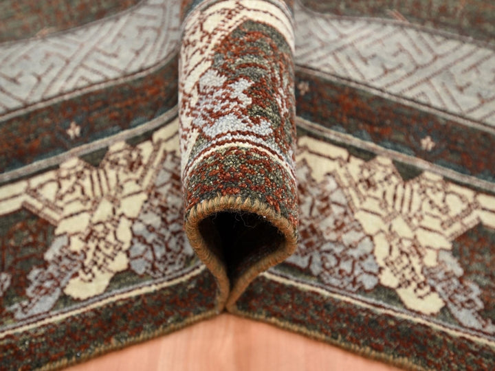 8'0" x 10'1" New Hand Knotted Brown Wool Rectangle Oriental Rug - MOA10275890