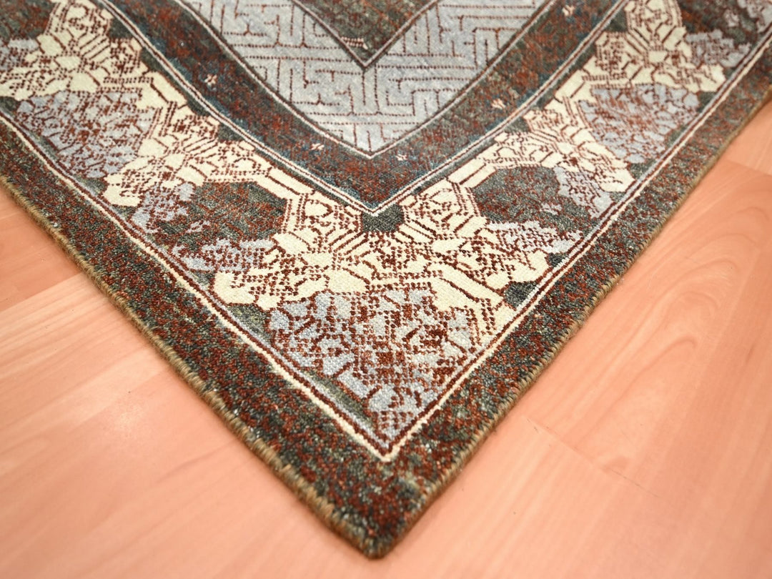 8'0" x 10'1" New Hand Knotted Brown Wool Rectangle Oriental Rug - MOA10275890
