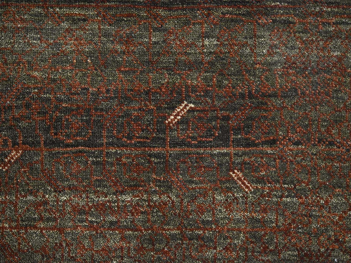 8'0" x 10'1" New Hand Knotted Brown Wool Rectangle Oriental Rug - MOA10275890
