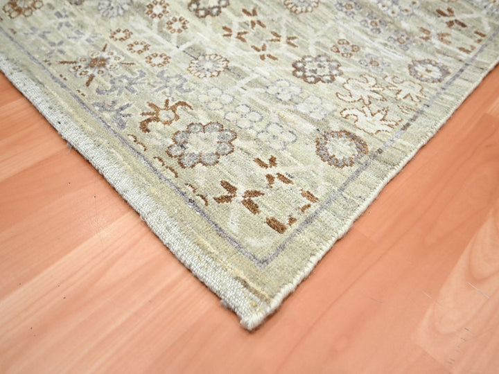 8'11" x 11'11" New Hand Knotted Beige Wool Rectangle Oriental Rug - MOA10275891