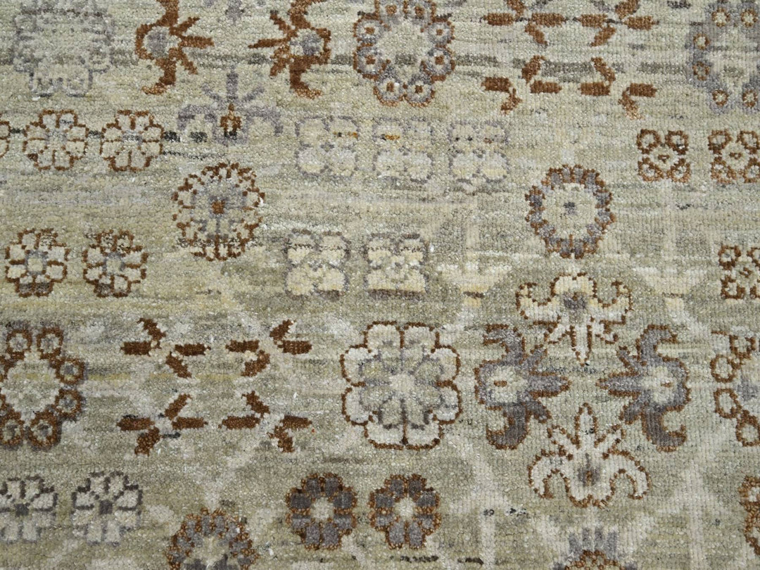 8'11" x 11'11" New Hand Knotted Beige Wool Rectangle Oriental Rug - MOA10275891