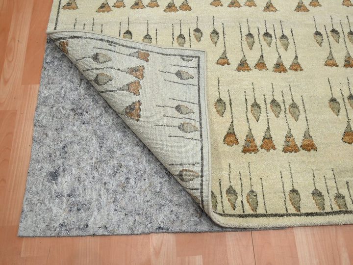 9'1" x 12'4" New Hand Knotted Brown Wool Rectangle Oriental Rug - MOA10275894
