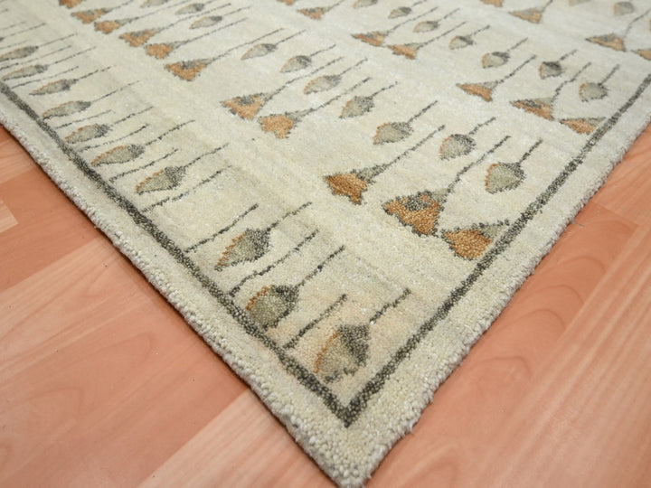 9'1" x 12'4" New Hand Knotted Brown Wool Rectangle Oriental Rug - MOA10275894