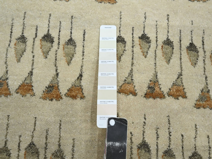 9'1" x 12'4" New Hand Knotted Brown Wool Rectangle Oriental Rug - MOA10275894