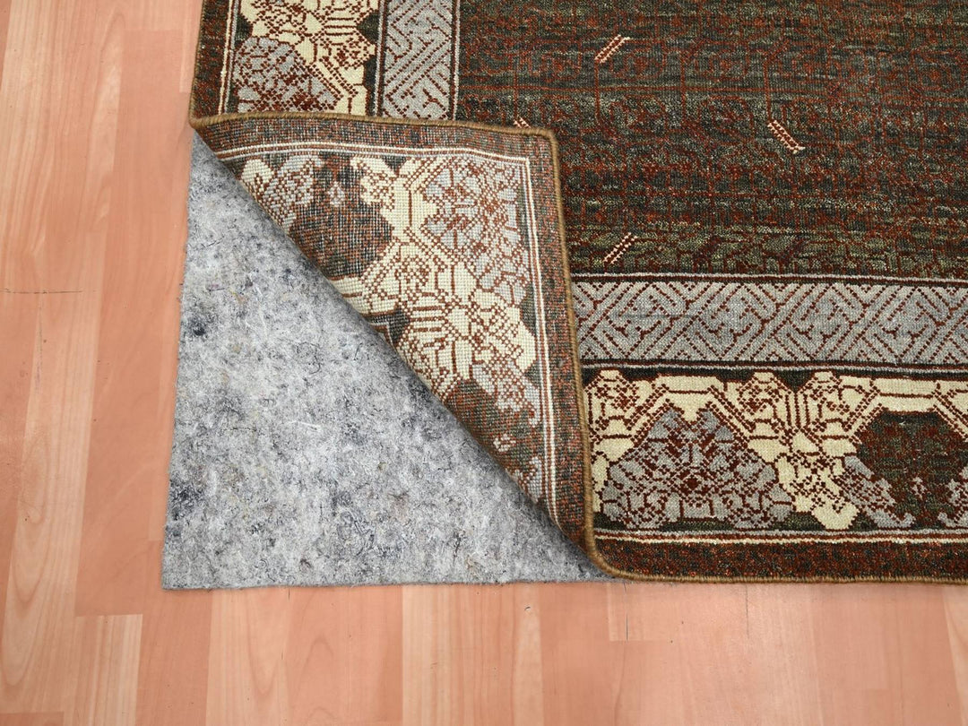 5'2" x 7'3" New Hand Knotted Brown Wool Rectangle Oriental Rug - MOA10275896