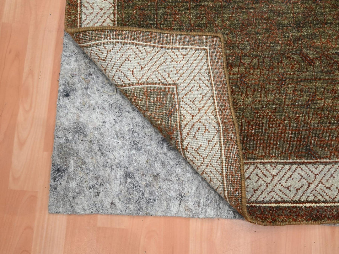 3'2" x 5'2" New Hand Knotted Brown Wool Rectangle Oriental Rug - MOA10275897