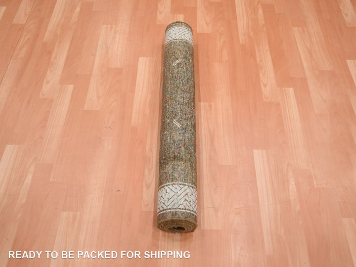 3'2" x 5'2" New Hand Knotted Brown Wool Rectangle Oriental Rug - MOA10275897