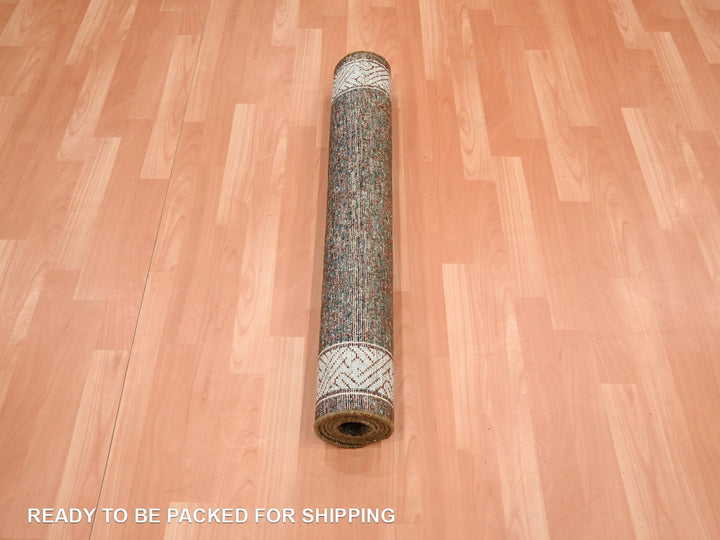 3'2" x 5'2" New Hand Knotted Brown Wool Rectangle Oriental Rug - MOA10275898