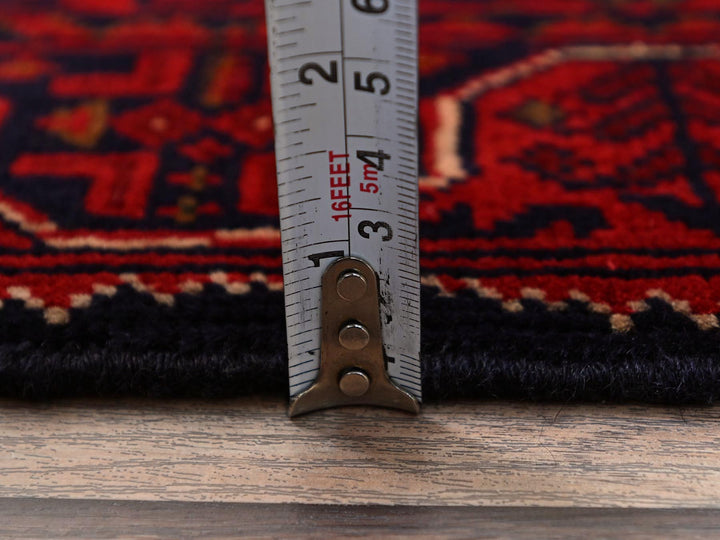 1'8" x 4'9" New Hand Knotted Red Wool Runner Oriental Rug - MOA102758