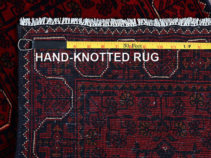 1'8" x 4'9" New Hand Knotted Red Wool Runner Oriental Rug - MOA102758